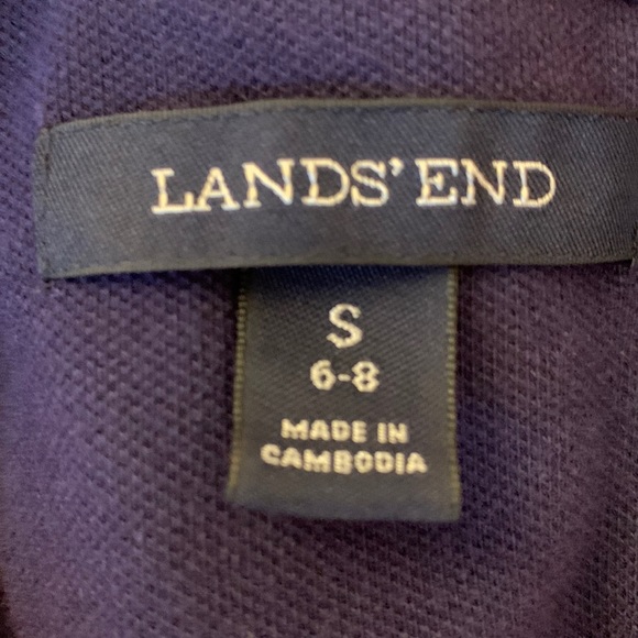 💛Land’s End peach polo dress with navy dots size small 6-8💛 - Picture 7 of 8